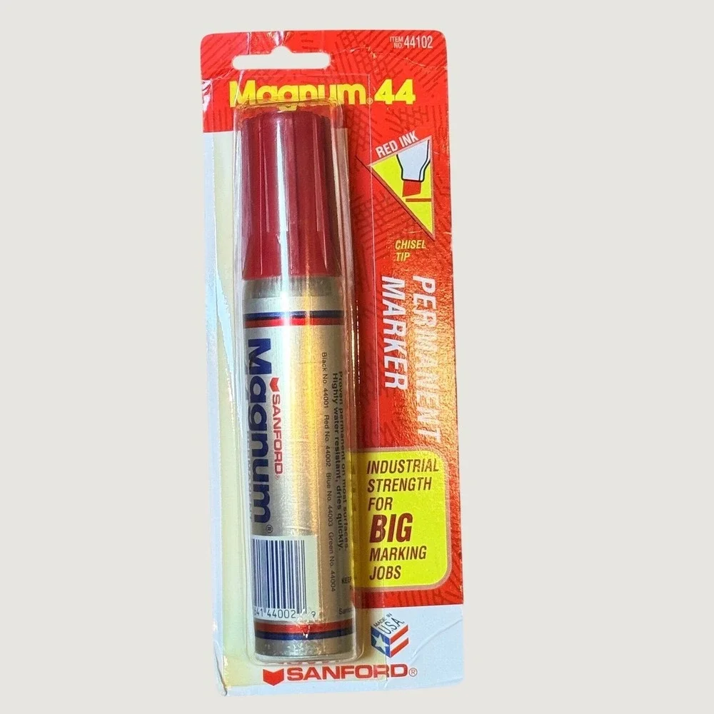 Sanford Magnum 44 Red Permanent Marker Industrial Chisel Tip Vintage 1994 SMELLY